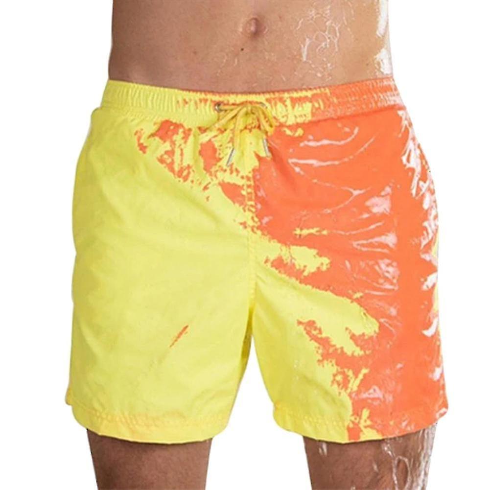 Thay đổi ma thuật màu bãi biển quần short nam quần bơi đồ bơi nhanh chóng