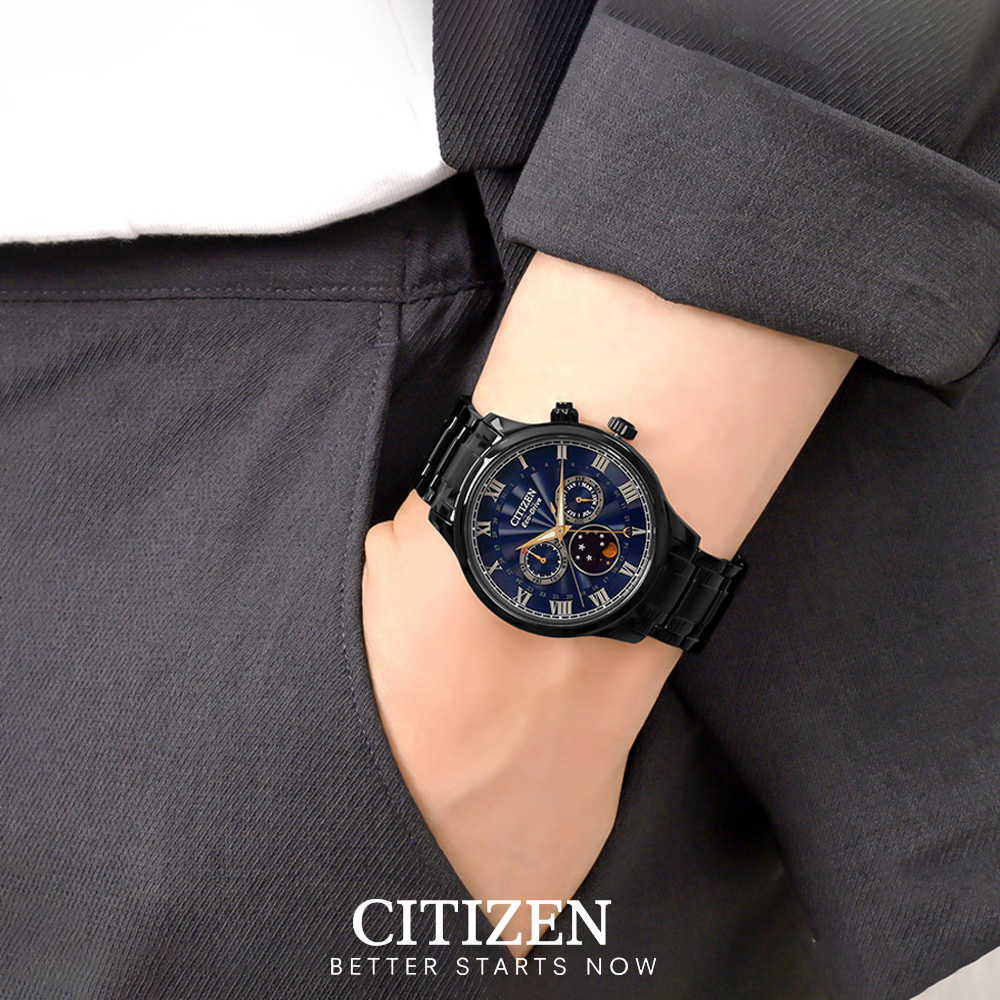 Đồng Hồ Nam Citizen Dây Kim Loại Máy Eco-Drive AP1055-87L - Mặt Xanh (Sapphire)