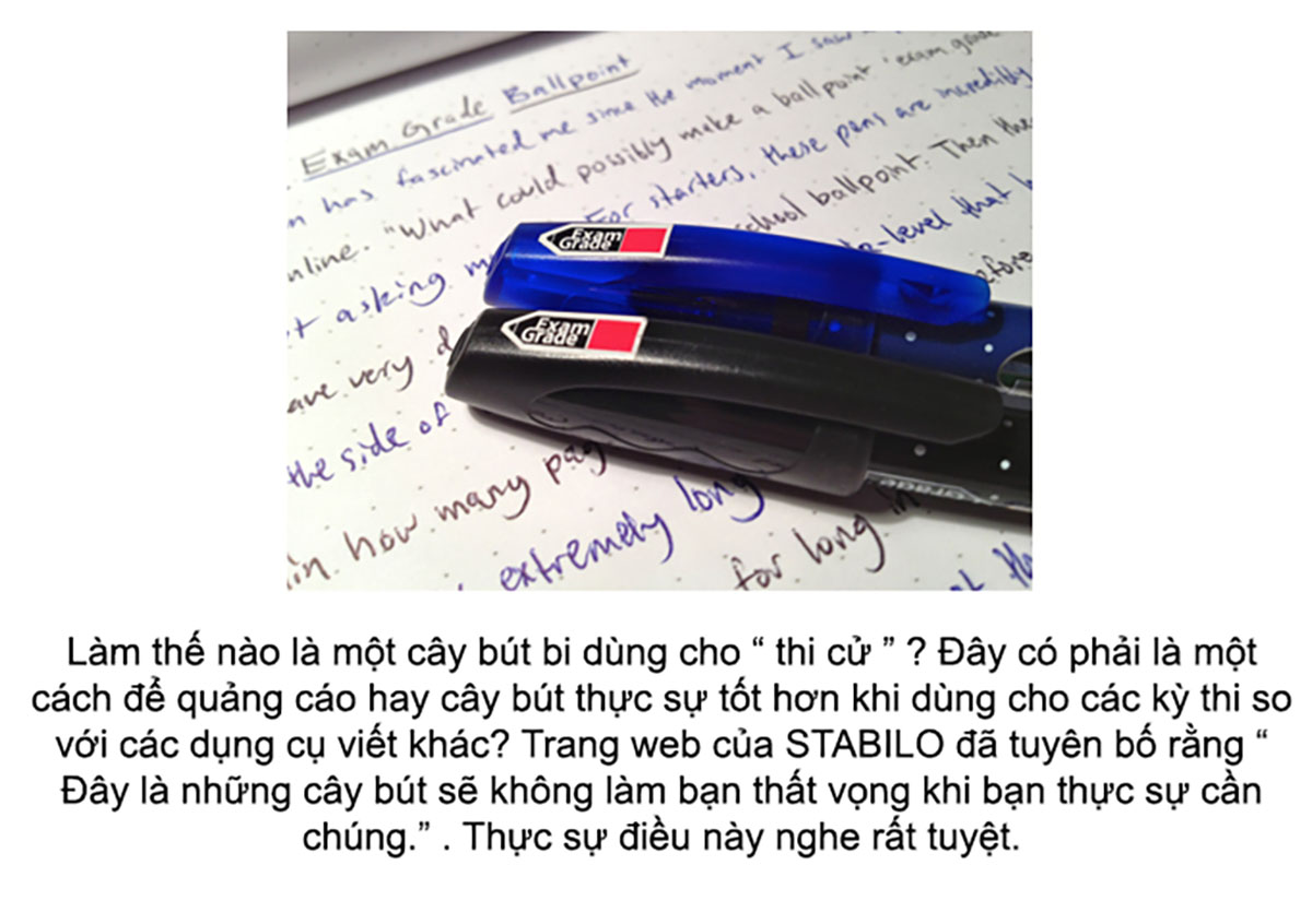 Bộ 3 cây bút bi STABILO ExamGrade 588F màu xanh + bút xoá Correction Pen CPS88 (BP588F-C3A+)