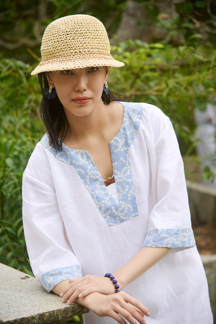Đầm Linen Thêu Thảo DRE233 thời trang thiết kế HIty