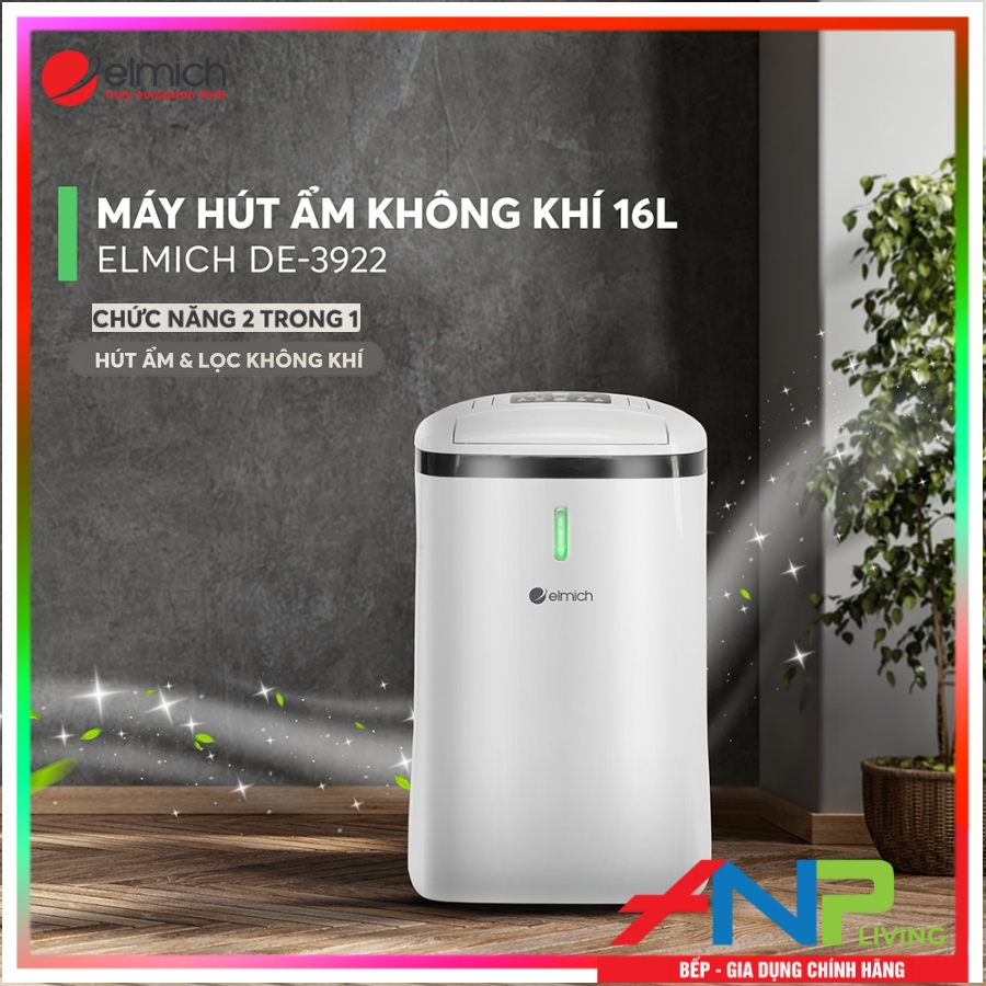 Máy hút ẩm không khí Elmich DE-3922 (Dung Tích 16L - Công suất 230W) - Hàng Chính Hãng