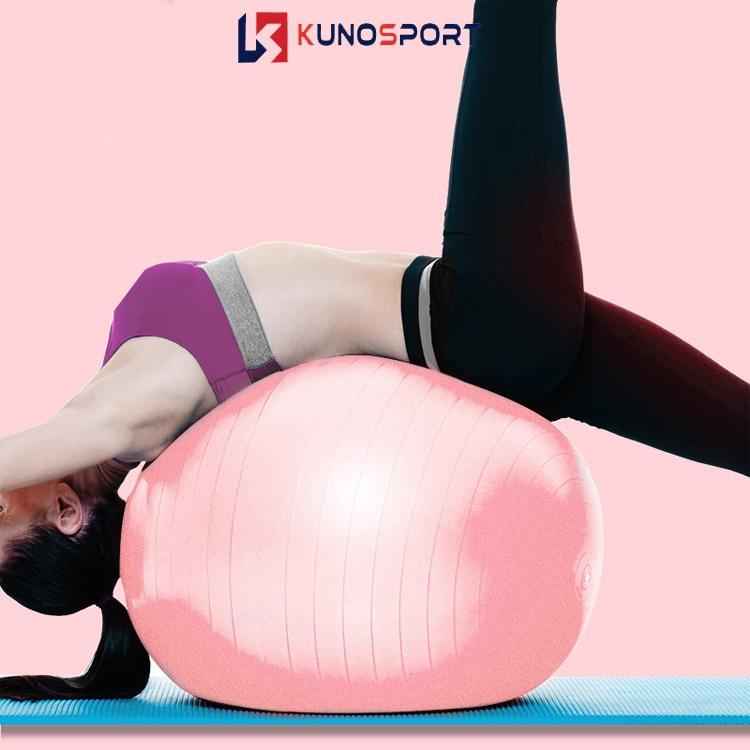 Bóng tập yoga KUNOSPORT loại dày kích thước 65cm bóng tập yoga pilates 900g tặng bộ bơm bóng