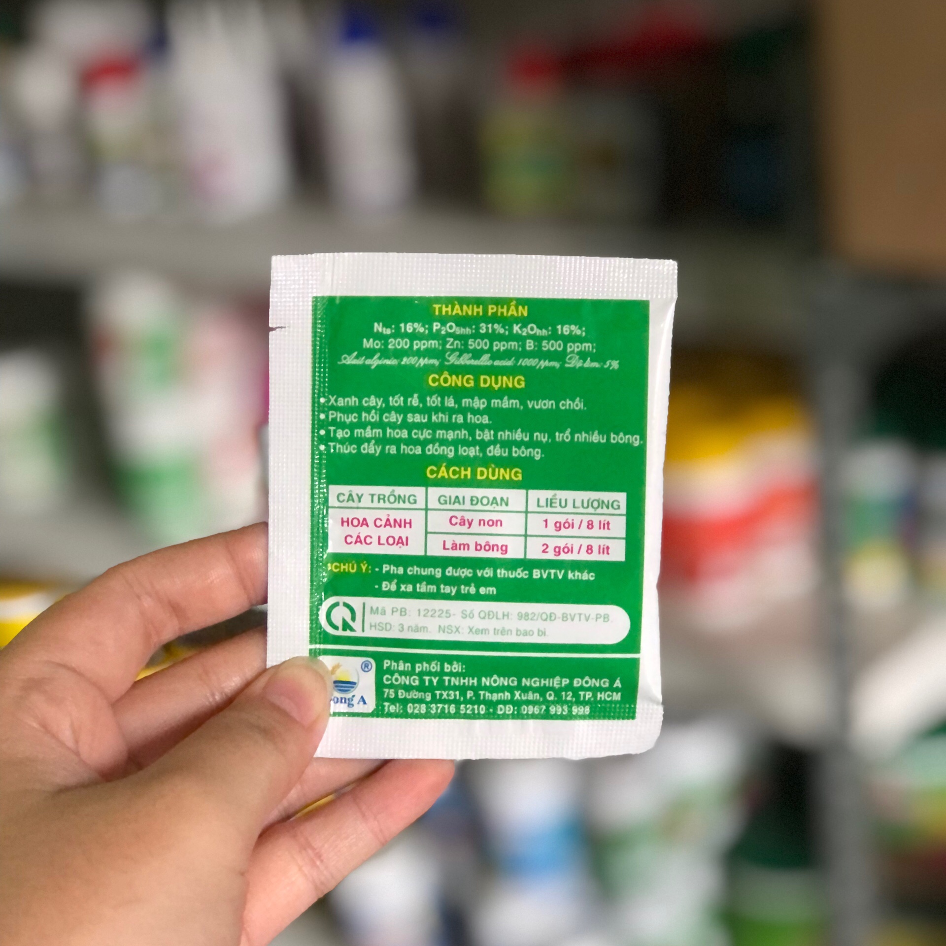 Phân Bón NPK MICRO-GREEN 16-31-16 Gói 10g TẠO MẦM HOA CỰC MẠNH