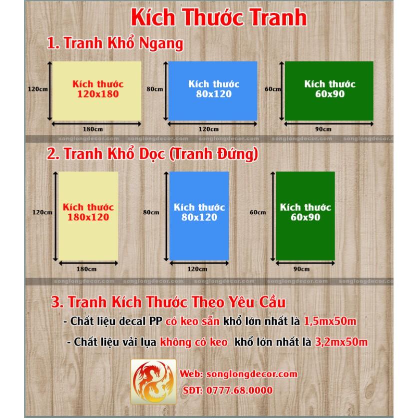 Tranh in 3D dán phòng thờ, bàn thờ gia tiên nhiều mẫu