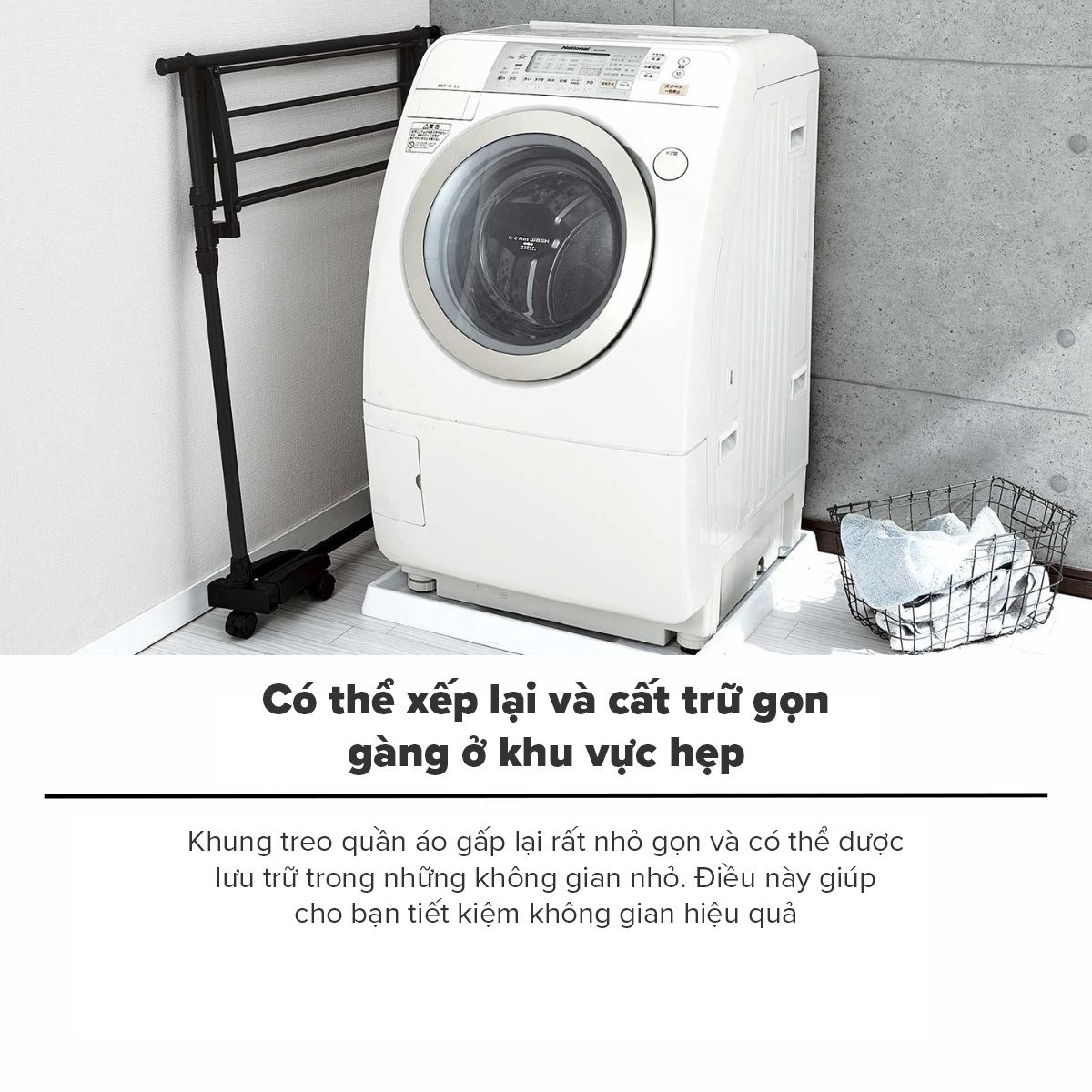 Giá Phơi Quần Áo Bằng Thép Không Gỉ PSBK-06 TENMA, Dễ Dàng Tháo Lắp, Gấp Gọn Và Điều Chỉnh