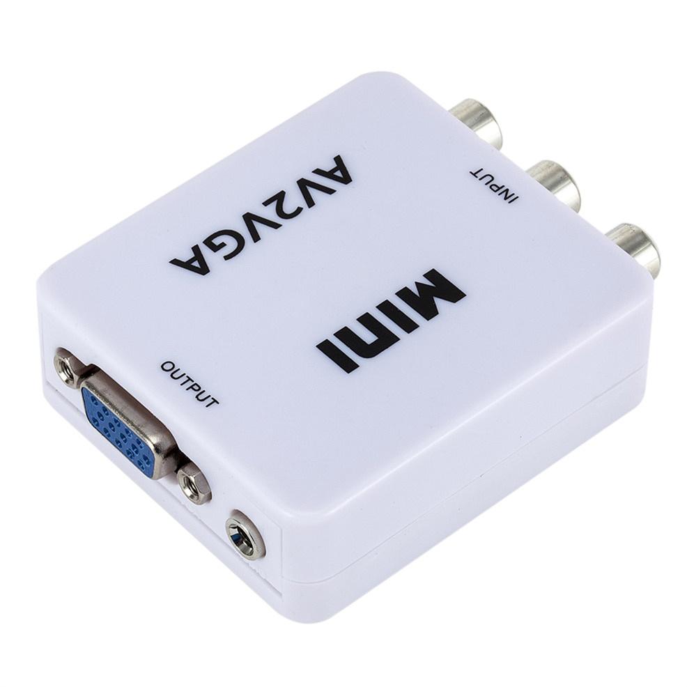 Mini RCA To VGA Converter AV2VGA Conversor with 3.5mm Audio RCA To VGA Video Converter For PC to TV HD Computer to TV