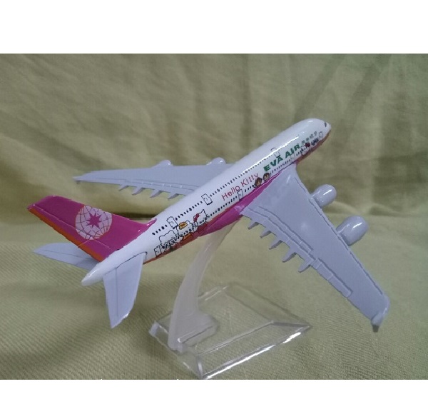 Mô hình máy bay A380 Eva Air - Hello Kitty Pink 16cm