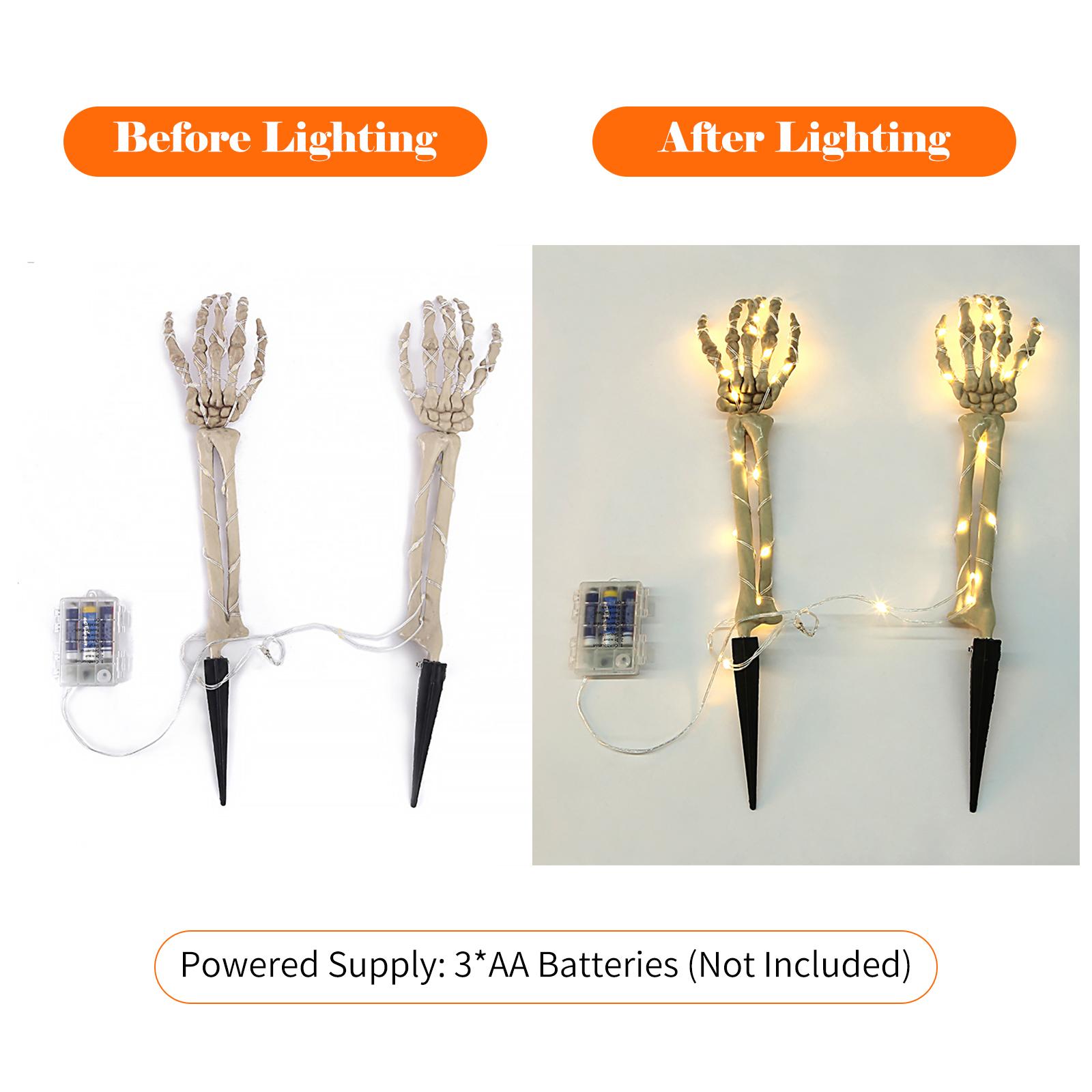 Mô Hình Tay Bộ Xương Có Đèn Phát Sáng Trang Trí Halloween