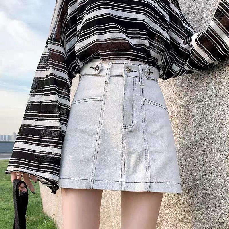Chân váy cạp cao dáng chữ A kèm quần trong_V7