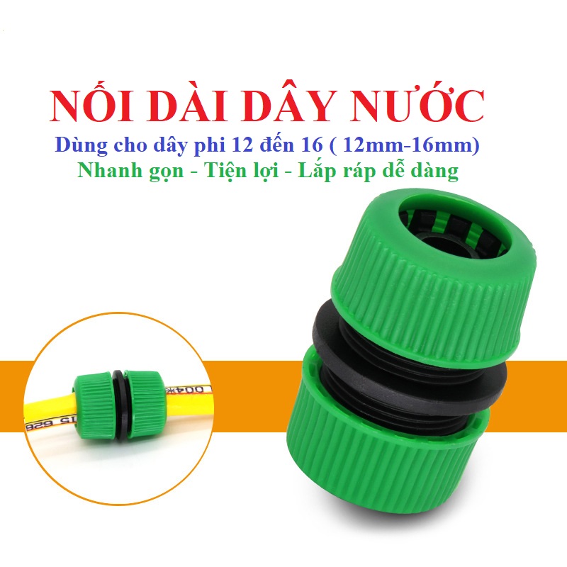 Khớp nối nhanh hai đầu dây ống nước , cút nối nhanh lionking phi 16