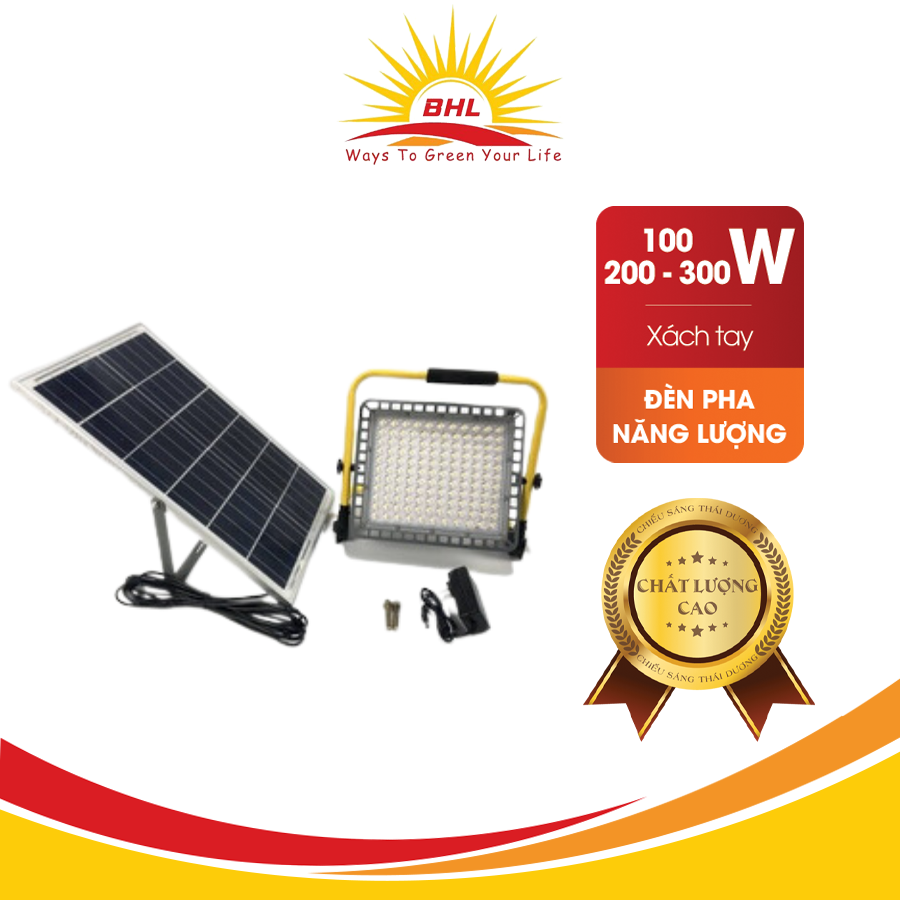 Đèn Pha Năng Lượng Xách Tay 100W-200W-300W Siêu Sáng