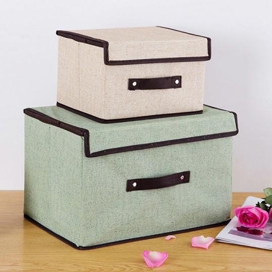 Combo 2 Hộp Đựng Đồ - Thùng Đựng Quần Áo Chăn Mềm Đồ Chơi Đa Năng Bằng Vải Có Nắp Đậy.