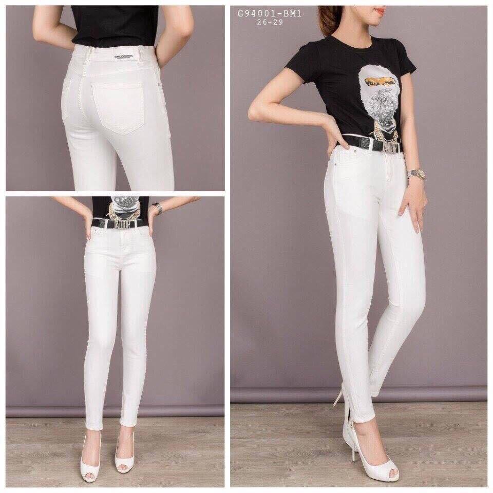 Quần jeans kaki nữ màu trắng và đen