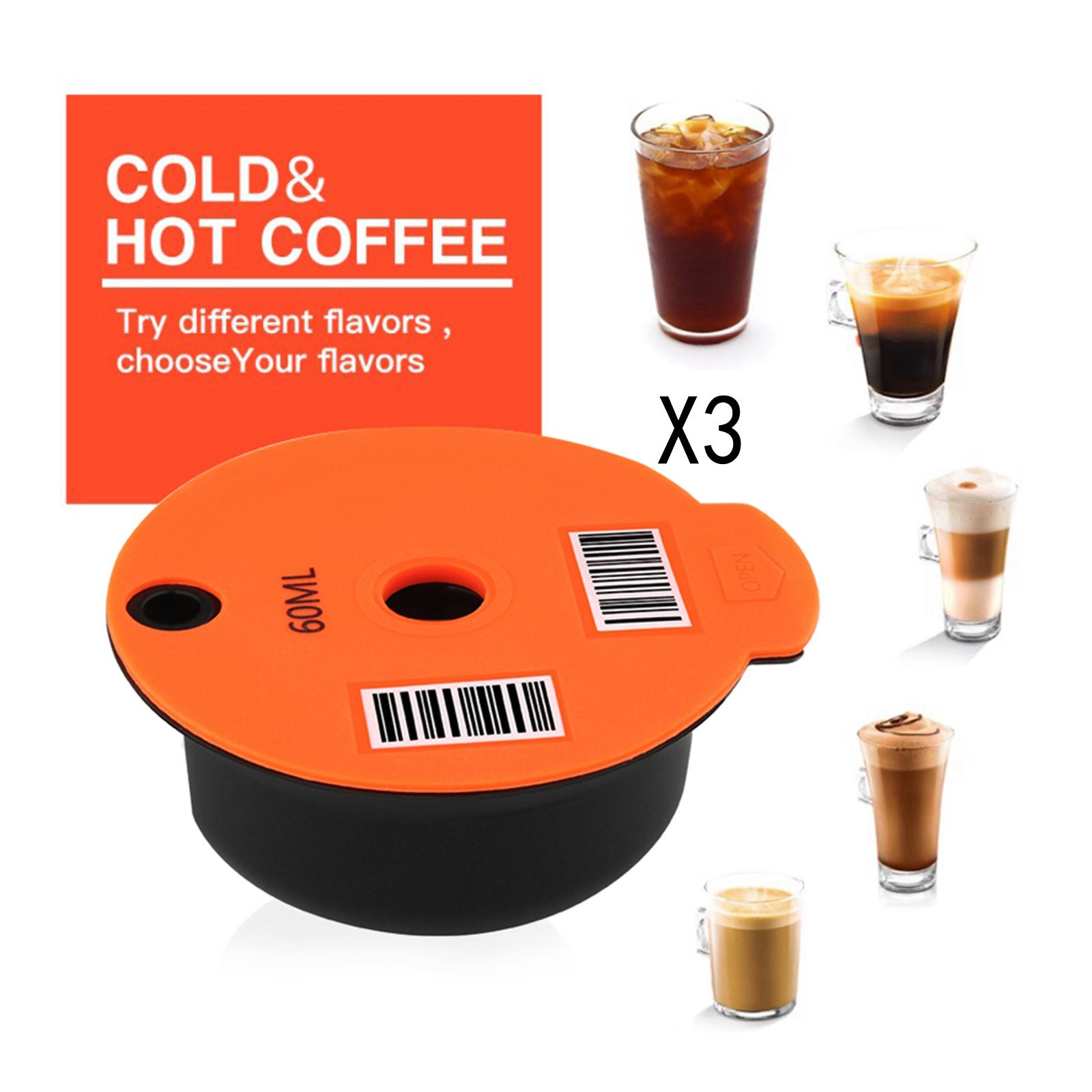 3x Reusable PP Coffee Capsule Pod Slicone Lid for Bosch  60ml
