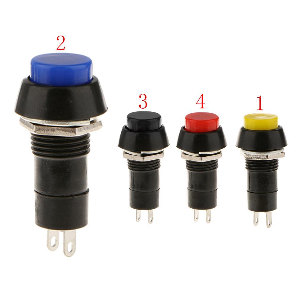 8-10pack Auto Dashboard Boat SPST On-Off Push Button Horn Switch -Black