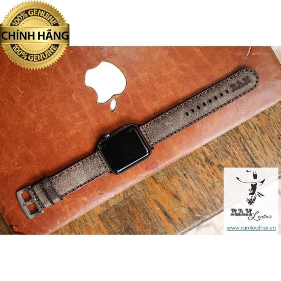 DÂY ĐỒNG HỒ DA SÁP NGỰA VÂN HẠT CHO APPLE WATCH - RAM BAUHAUS 1959 CHÍNH HÃNG