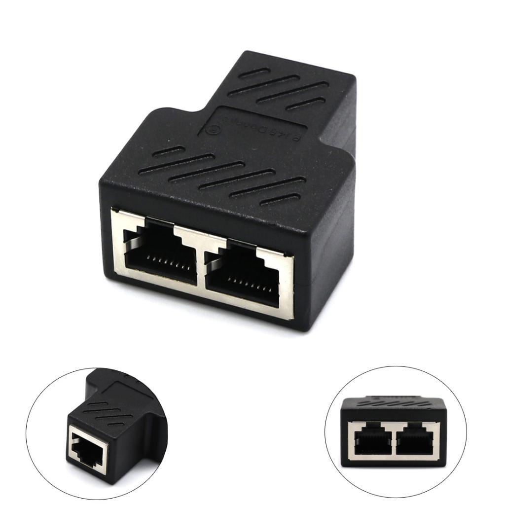2x Splitter Adapter 1 to 2 Female Port CAT5/CAT 6 LAN Ethernet