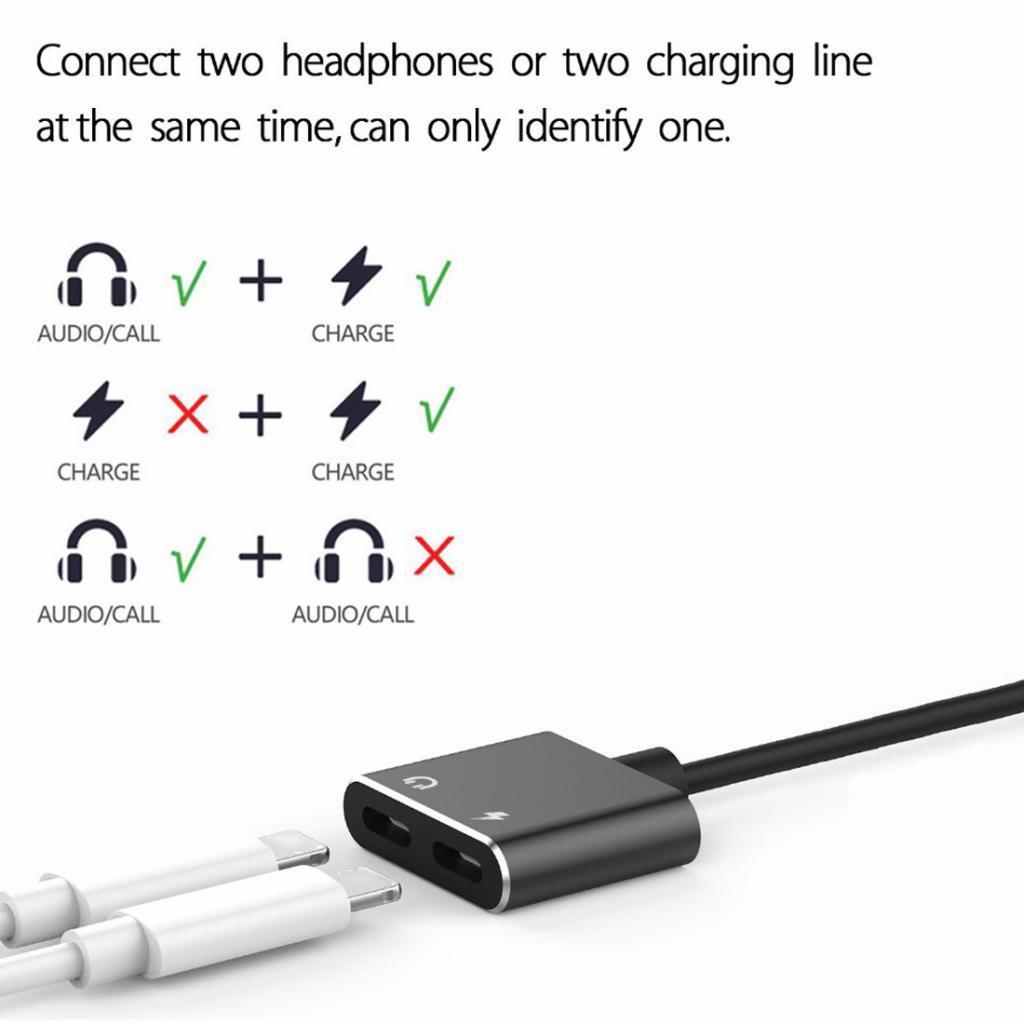 Splitter Adapter Dual Audio and Charge Cable for iPhone 7 8