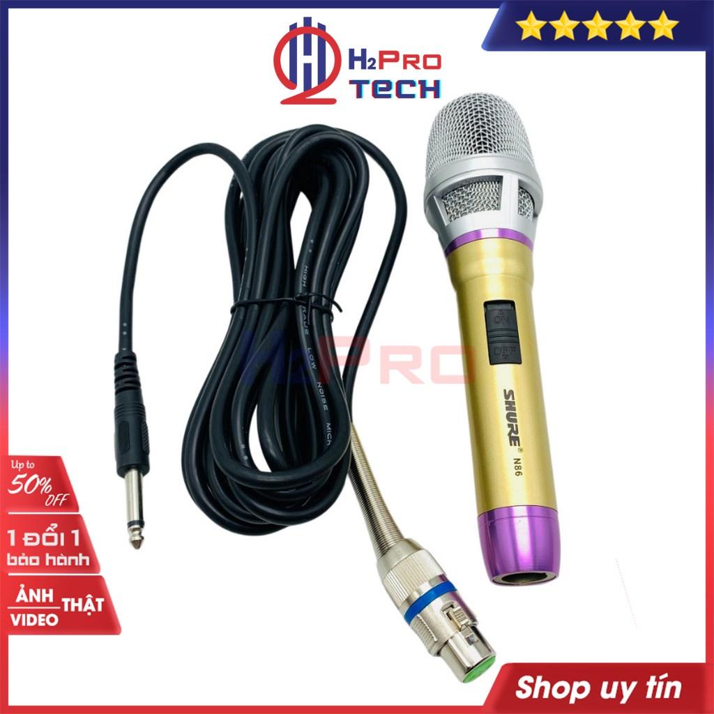 Micro karaoke có dây, micro có dây cao cấp N86 mic chắc tay hát nhẹ, tiếng hay, dây dài 7m - bh 1 năm - shop H2pro