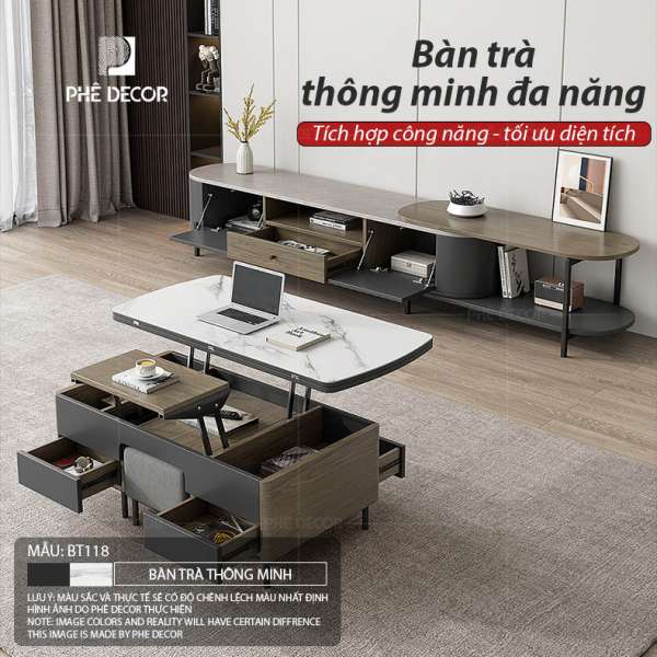 BÀN TRÀ KẾT HỢP BÀN LÀM VIỆC BT118 - Bàn + 2 ghế