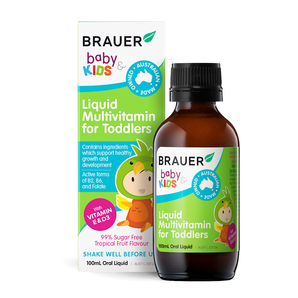 Brauer Kids Liquid Multivitamin for Toddlers - Bổ sung vitamin tổng hợp cho bé từ 1-3 tuổi (100ml)