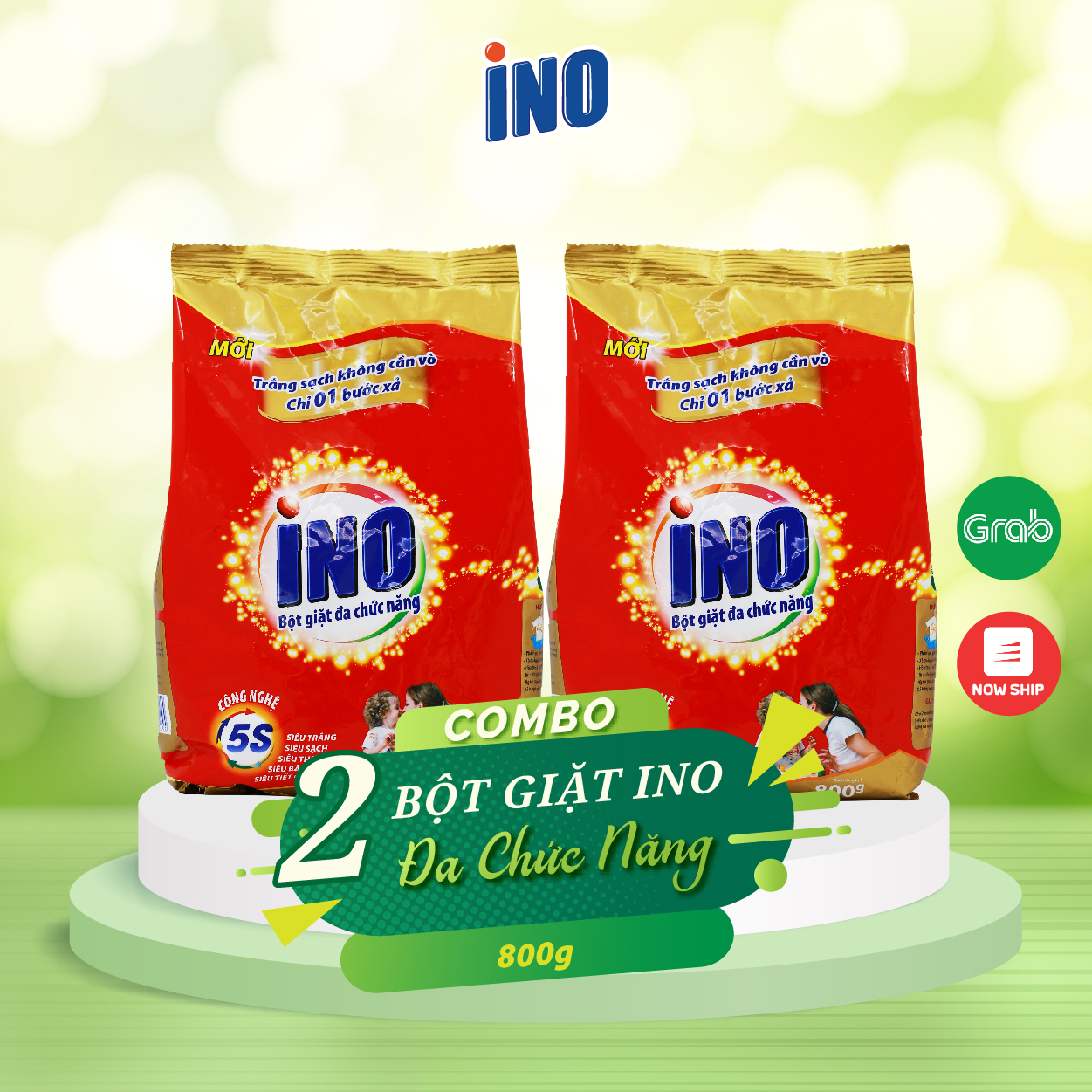 Combo 2 Túi Bột Giặt Ino Đa Chức Năng 800g