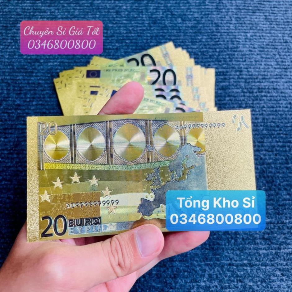 Tờ Tiền Kỉ Niệm 20 EURO Plastic Mạ Vàng Lì Xì Tết May Mắn