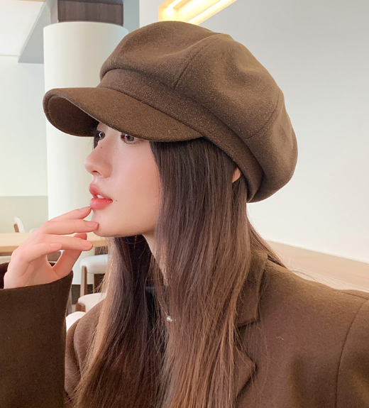 Mũ bê rê nữ dạ trơn 2 lớp cao cấp phong cách Hàn, nón nồi có vành cho nữ mới