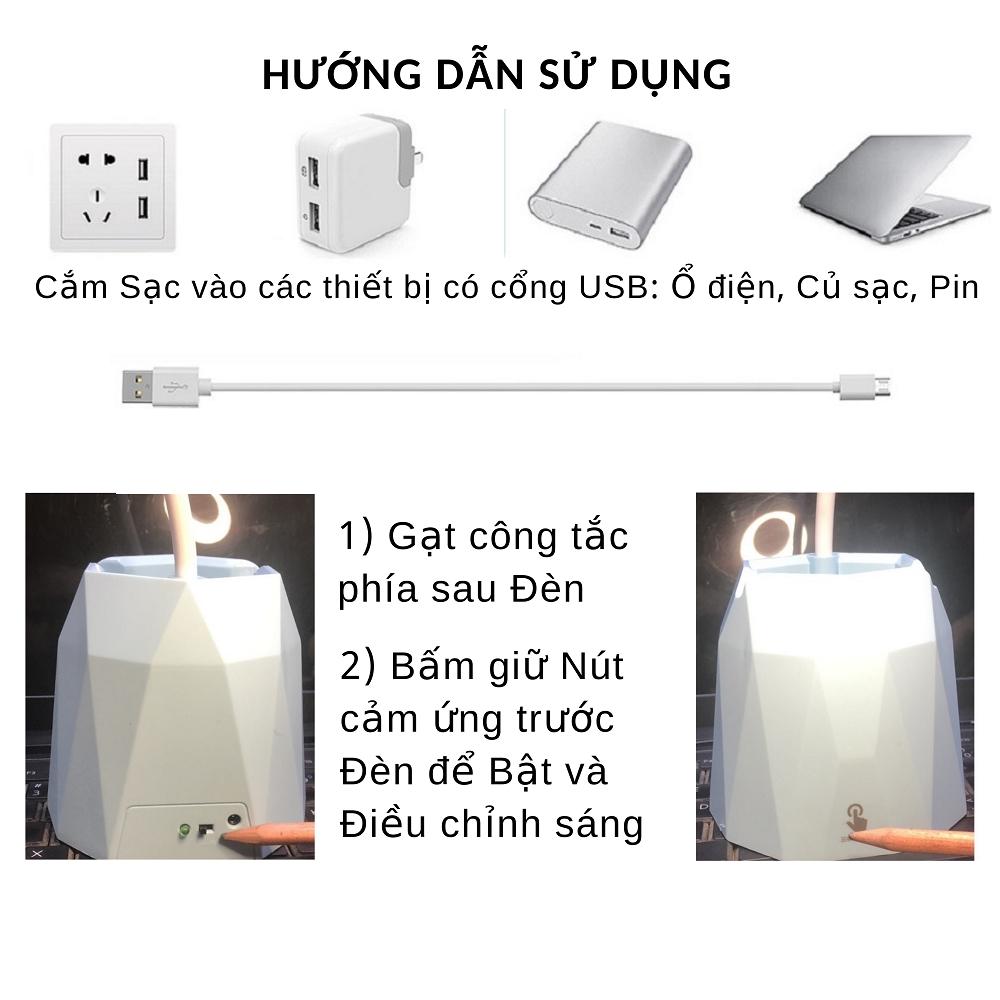 Đèn bàn học sạc tích điện đèn led đọc sách chống cận cho trẻ học sinh 