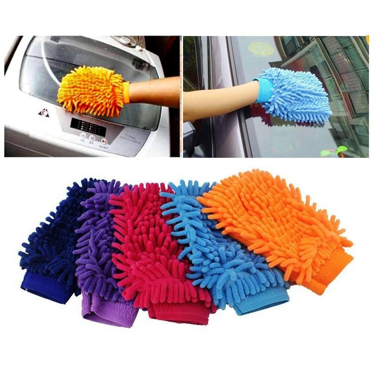 Bộ 03 Găng Tay Lau Chùi Vệ Sinh Ô Tô Đa Năng Size lớn 22*18cm