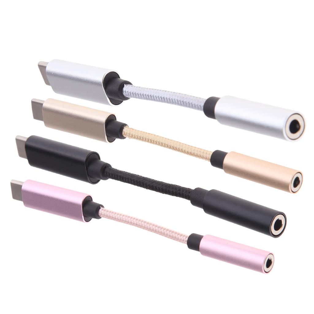 2 in 1 USB Type C Cable Fast Charge to 3.5mm Audio Headphone Adapter Converter Supports Audio and Charging for Motorola MotoZ, Letv