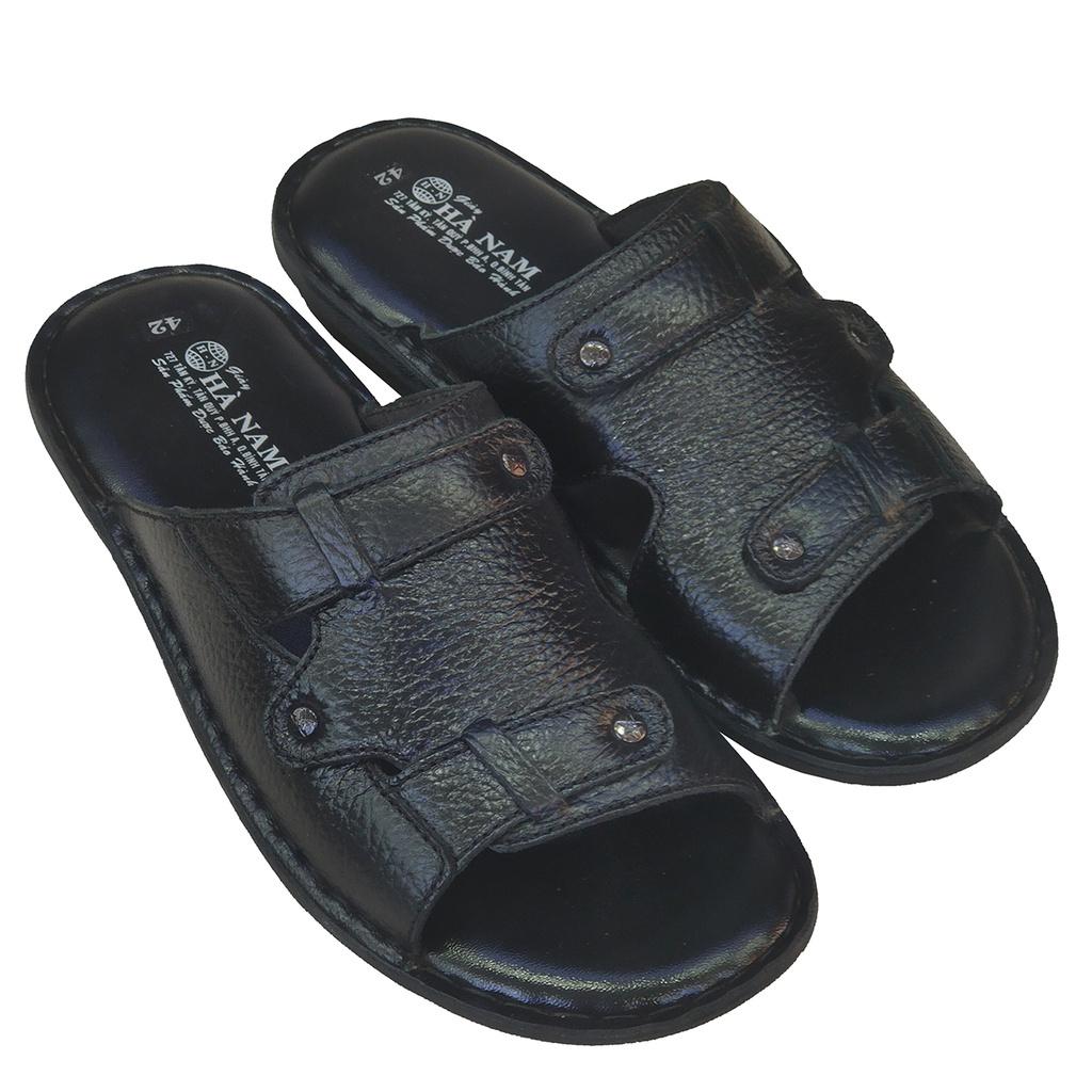 Dép Nam Quai Ngang Da Bò Thật TiTi ĐÔ Cao Cấp DNA2125d