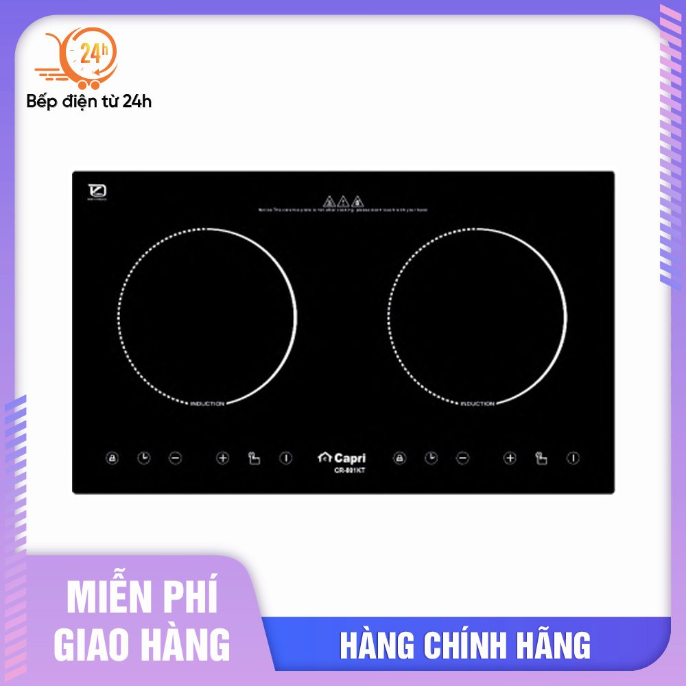 Bếp Điện Từ Đôi Capri CR-801KT - Hàng Nhập Khẩu, Thiết Kế Sang Trọng, Chất Liệu Cao Cấp, Tiết Kiệm Tối Ưu