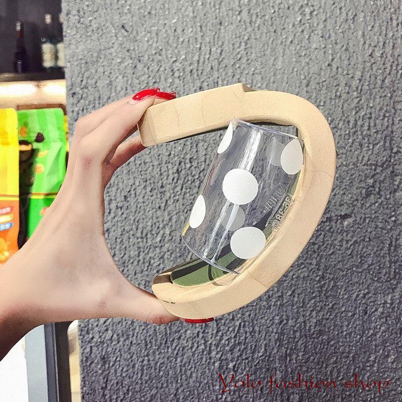 Dép lê nữ quai trong chấm bi siểu mềm êm chân hàng Qc cao cấp_DL15
