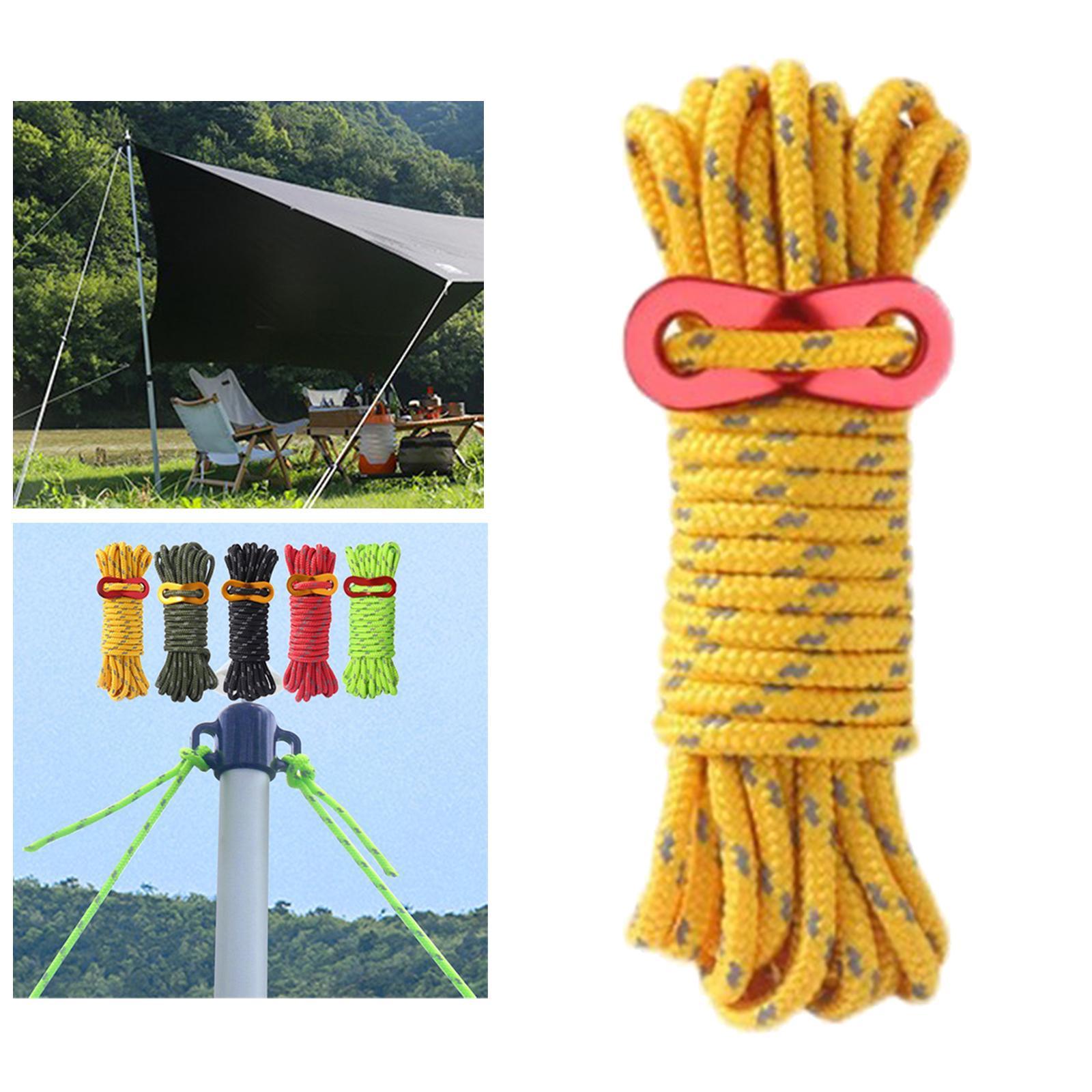 2 Sets Guy Lines Tent Cord with Adjuster 5mm 13ft for Camping Tent Tarp