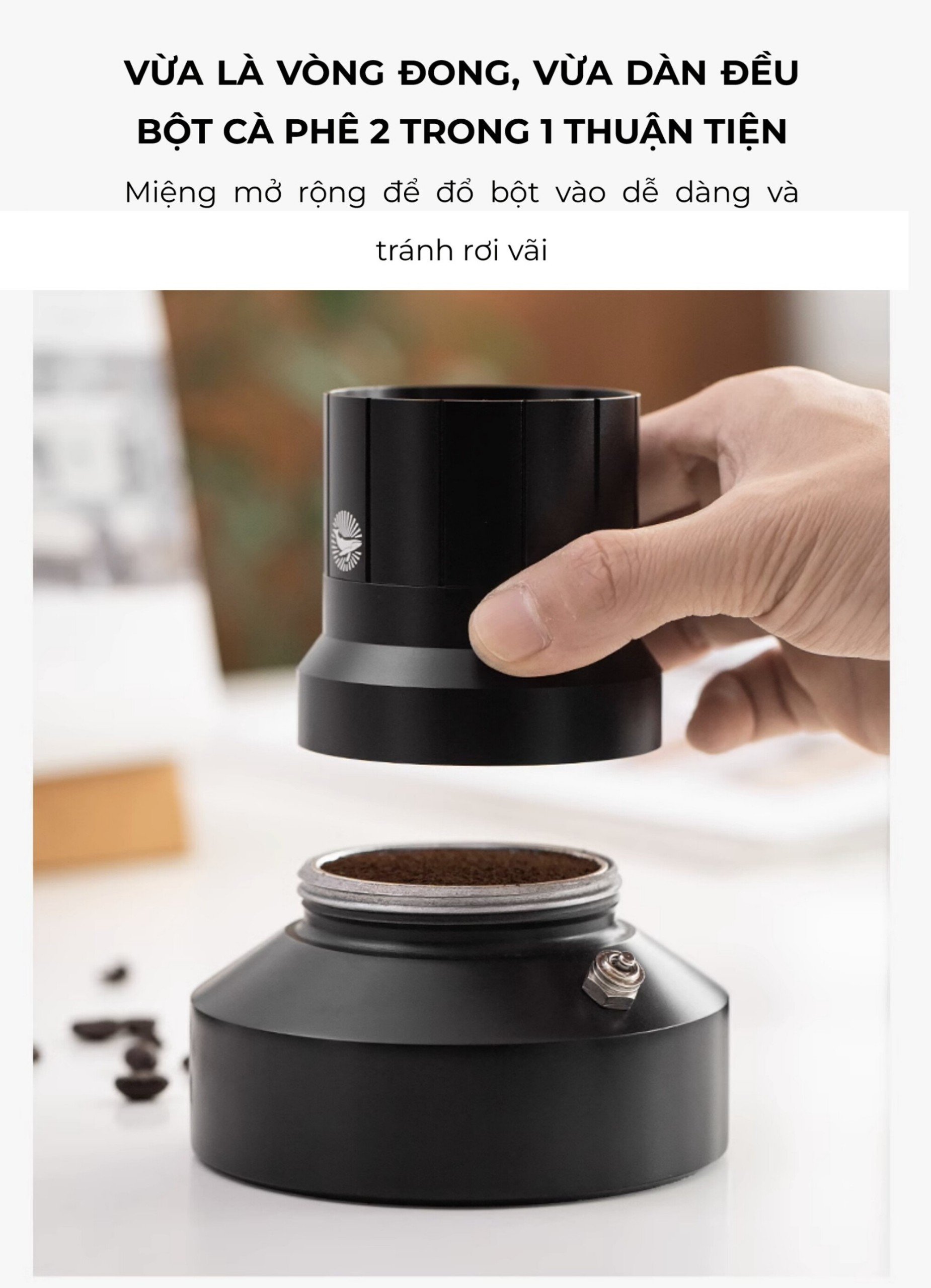 Dụng cụ san phẵng cà phê cho bình moka