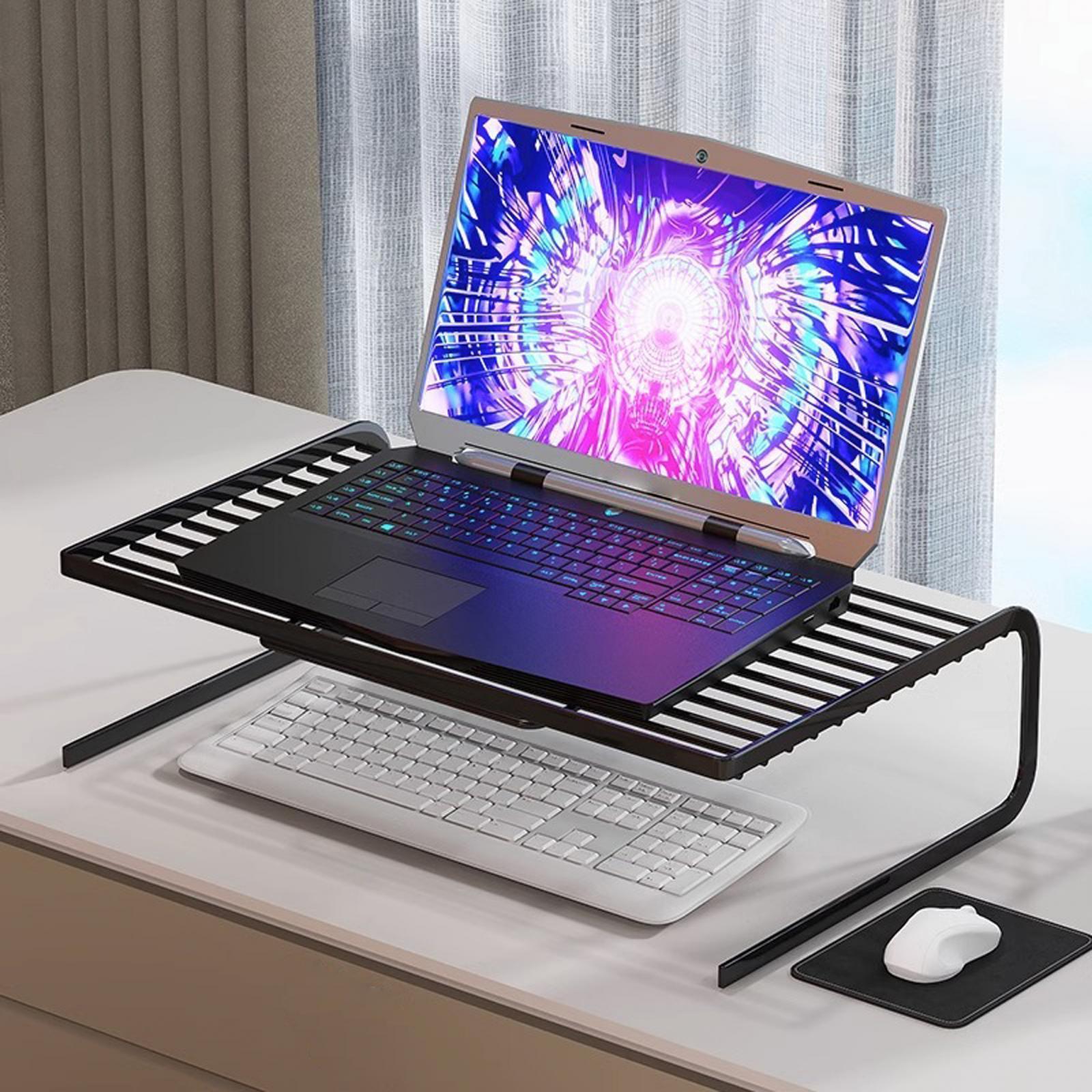 Metal Mesh Monitor Stand Desk Organizer for Game Console TV Computer Monitor
