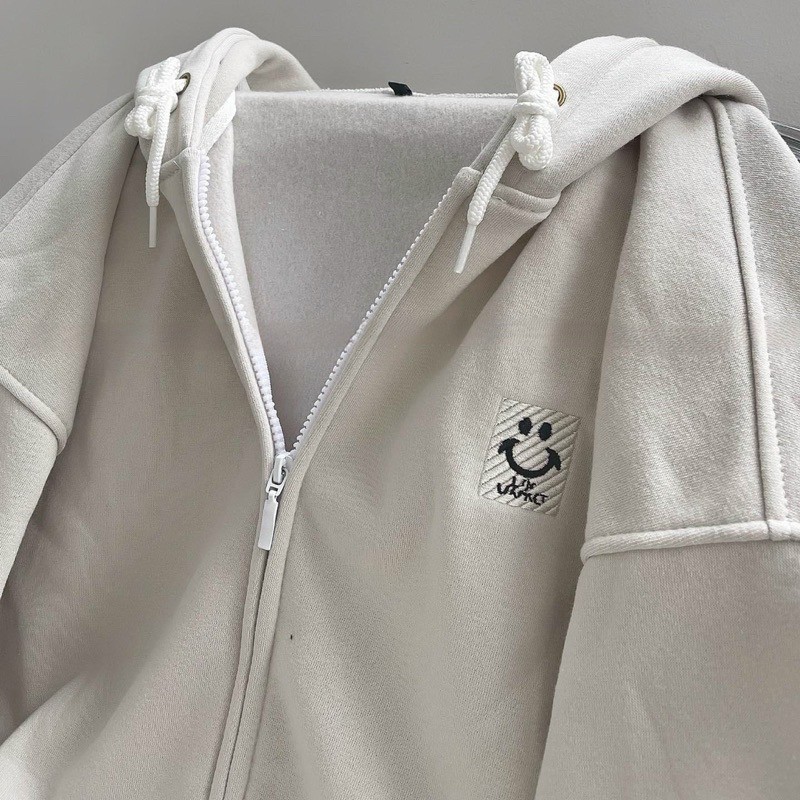 Áo khoác chống nắng logo thê nón 2 lớp trùm qua đầu from rộng unisex ulzzang Nam Nữ đều mặc được Phong Cách Hàn Quốc, Áo khoác unisex nỉ hoodie nam nữ dây kéo zip chống nắng logo