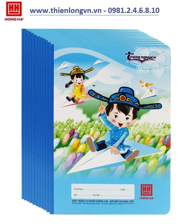 Lốc 10 quyển vở 4 ô ly chống lóa Trạng Nguyên 48 trang - Hồng Hà 0555