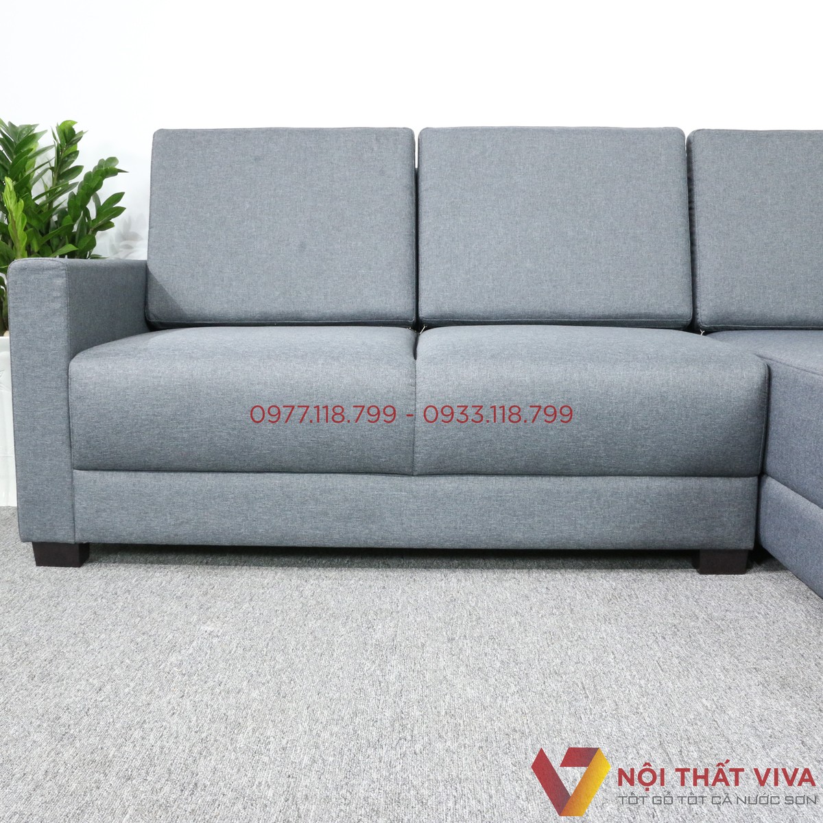 Bộ Sofa Góc Chữ L Bọc Nỉ Gọn Đẹp Hiện Đại Giá Rẻ