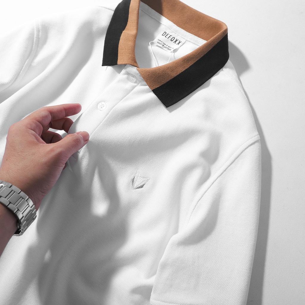 Áo thun POLO nam DF phối bo cổ thêu logo PLDF | LASTORE MENSWEAR