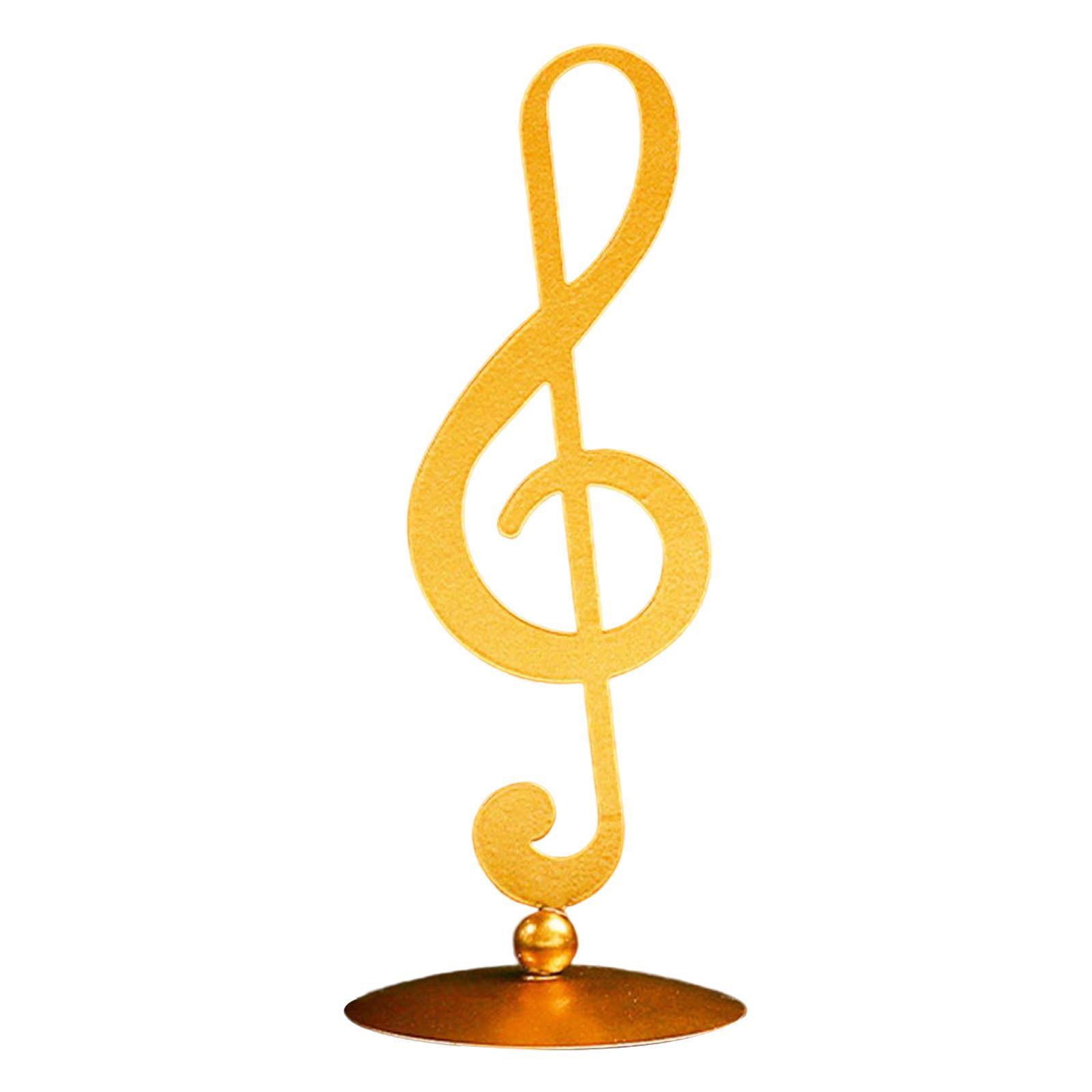 Musical Sculptures Music Note Figurine Statue Decorative Ornaments Decor for Living Room Bedroom TV Cabinet Gift (Gold)