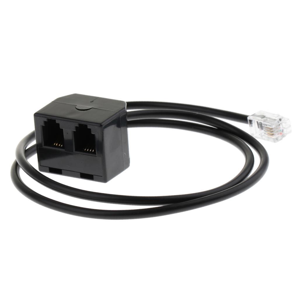 2 Female to 1 Male 4P4C Converter Adapter Cable 25cm/0.8ft