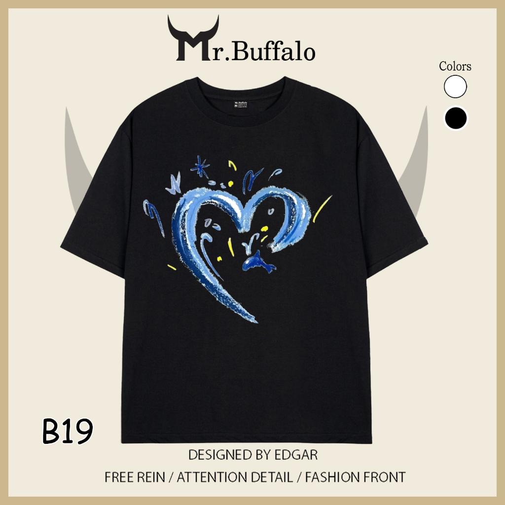 Áo Thun Đôi, Cặp Mr.Buffalo CUTE Tshirt Cotton 100% có bigsize Unisex Local Brand B19B19n - Đen B19n