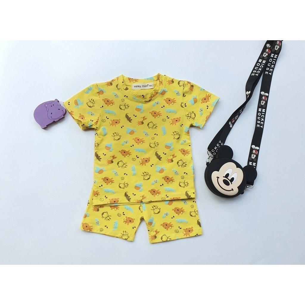 Bộ Cộc Tay Cho Bé FREE SHIP Bộ Minky Mom Cộc Tay Monkey Chất Thun Lạnh siêu mềm mịn thoáng mát