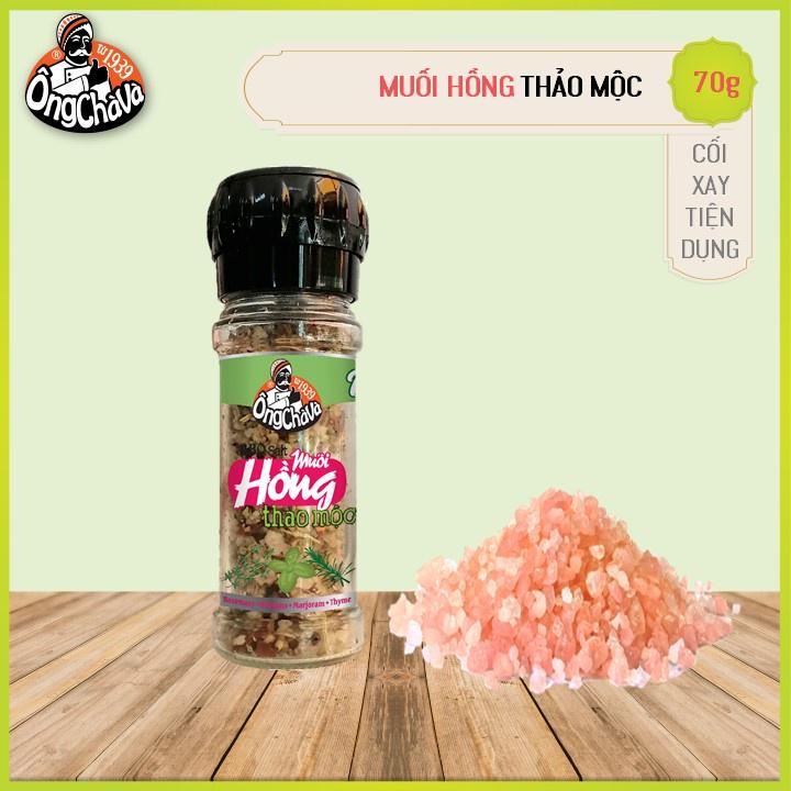Muối hồng và thảo mộc Ông Chà Và (Himalayan Pink Salt Mediterranean Herbs) 70g- cối xay tiện lợi