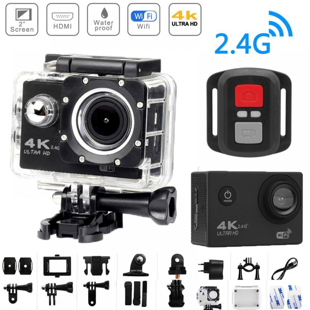 Máy ảnh hành động H9R 4K WiFi điều khiển từ xa Sport DVR DV Go Waterproof Pro 30m 2.0 "Mũ bảo hiểm màn hình Camera Video Sport