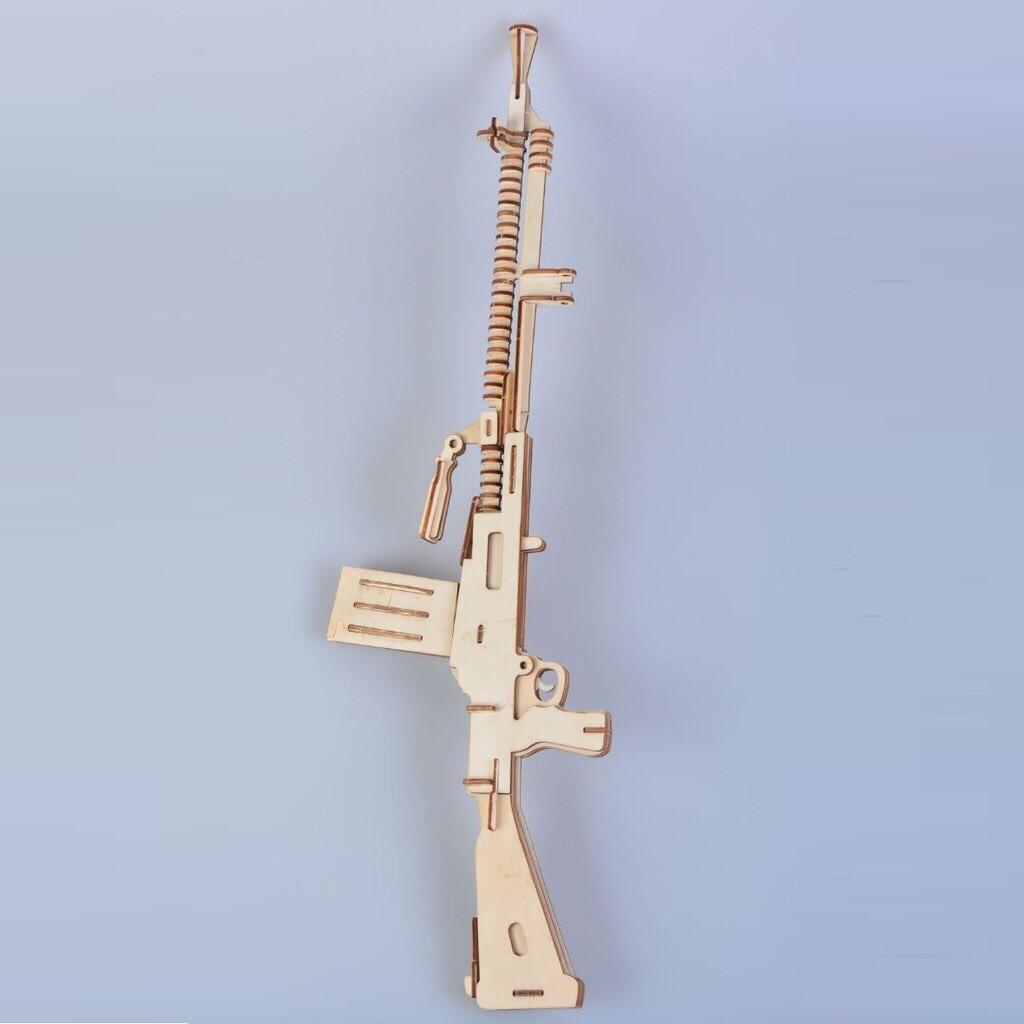Đồ chơi lắp ráp 3D gỗ - Light machine gun-cắt laser