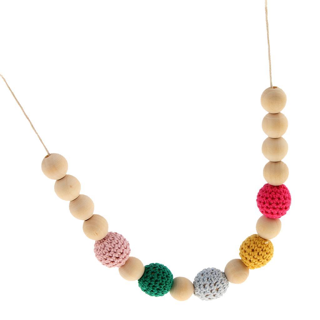 Hexagon Beads Wooden Teething Necklace Baby Chewing Sensory Jewelry