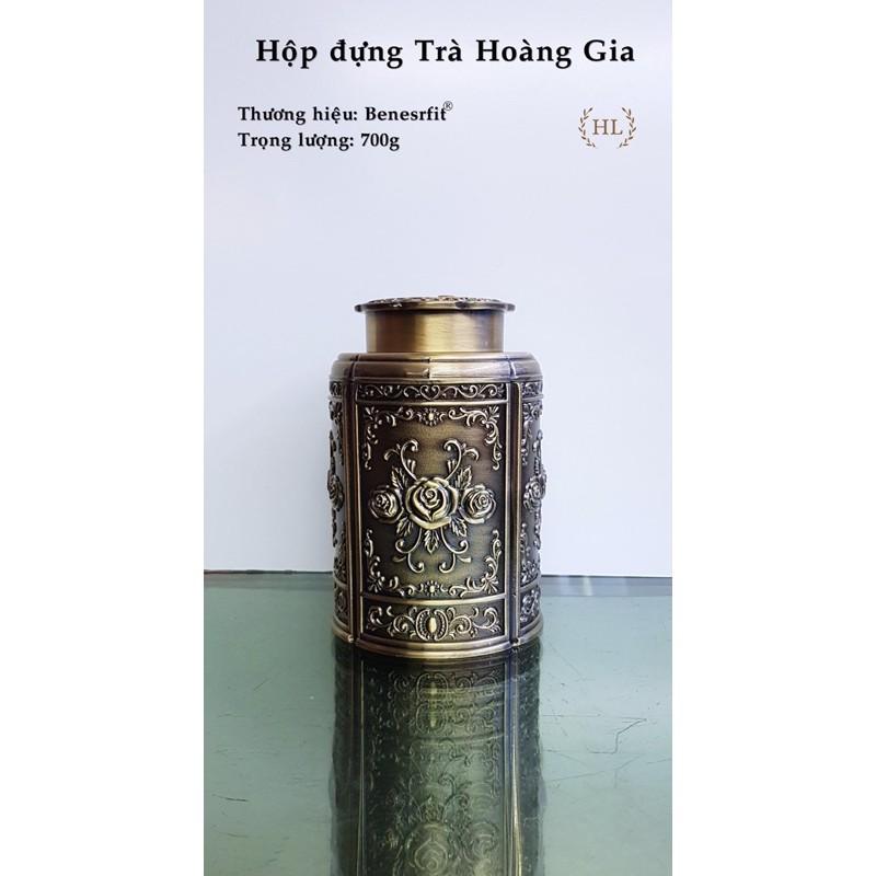 Lọ đựng chè - trà hoàng gia ( Hợp kim đồng - Thủ công)